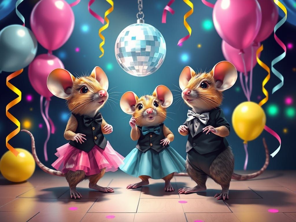 Mice Get Down at Funky Disco Soiree