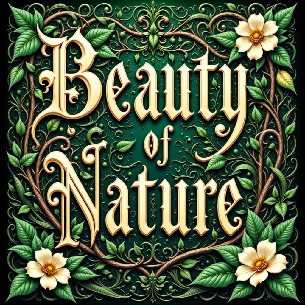 Gothic "Beauty of Nature" Poster with Ethereal Camouflage