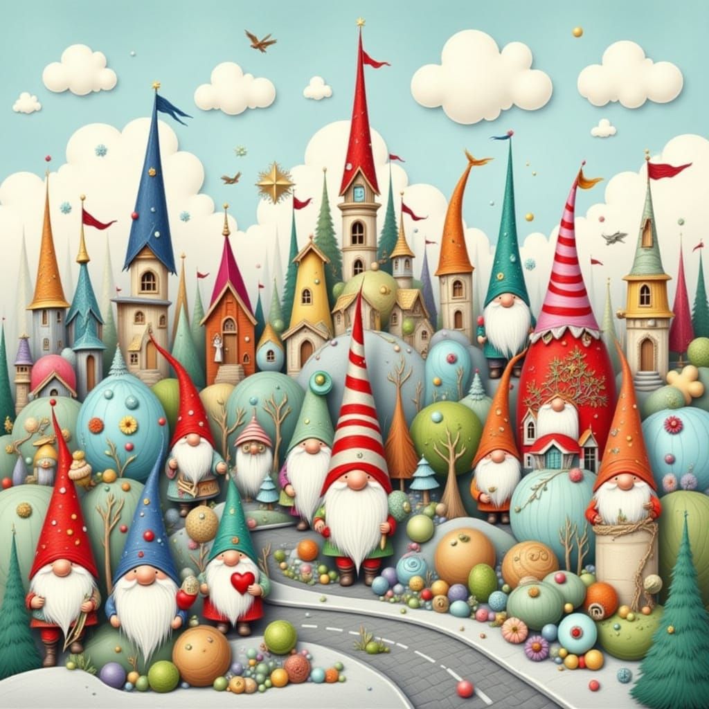 Enchanting Gnome Cityscape in Flux