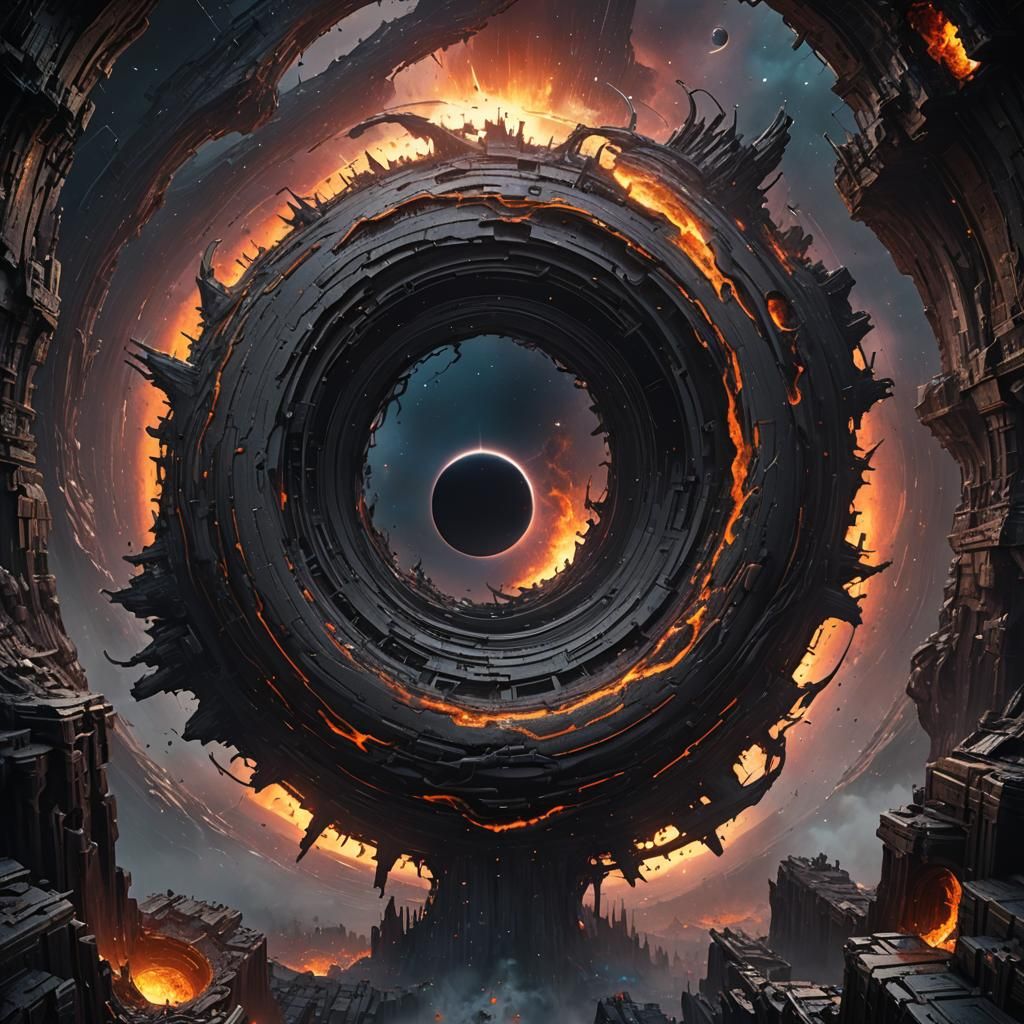 Detailed Matte Painting of a Black Hole