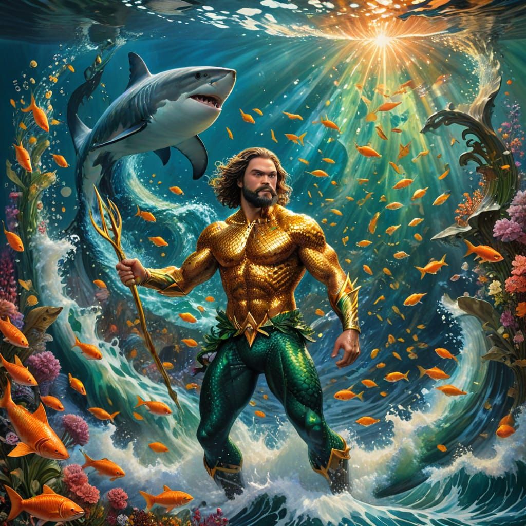Aquaman in Vibrant Oceanic Splendor