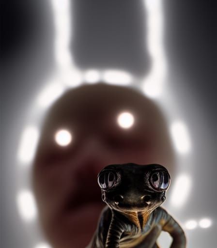 Surreal Cave Salamander in Hyperrealistic Style