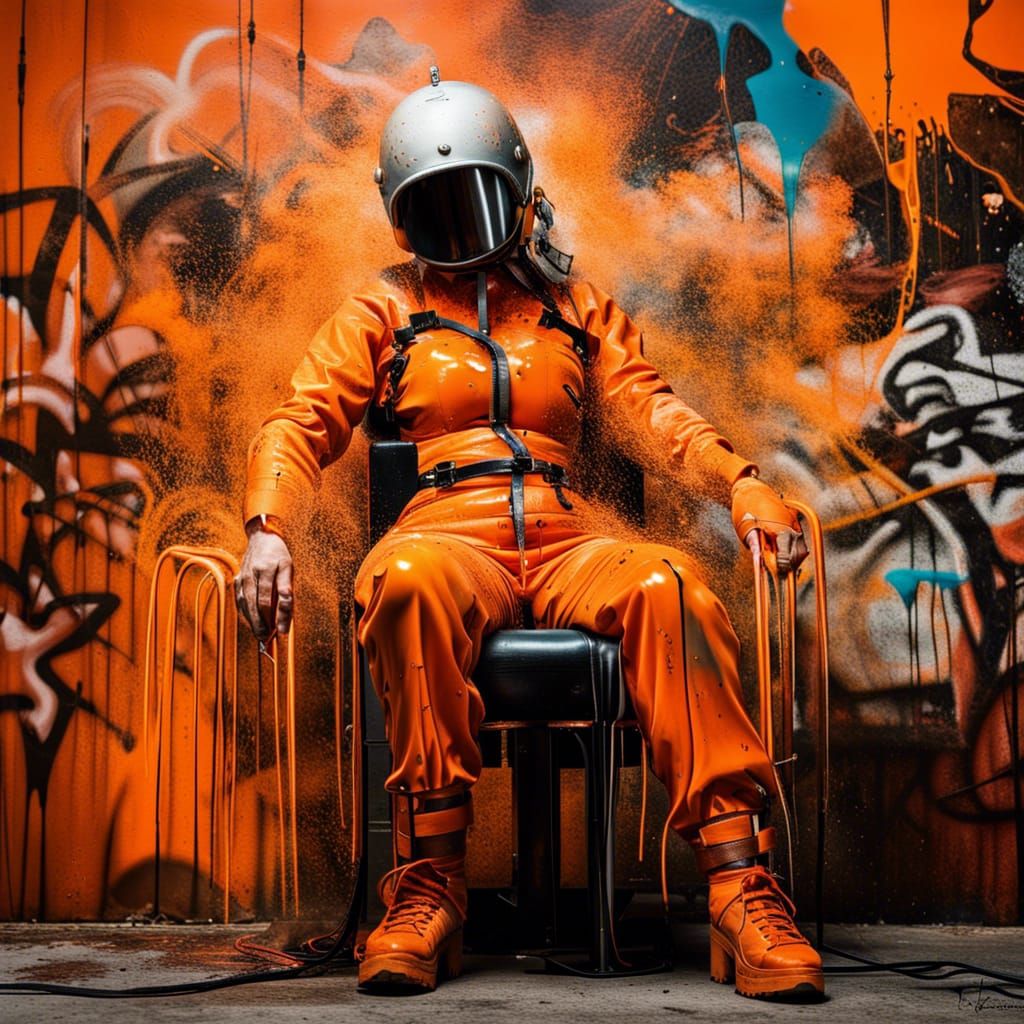 Dramatic Street Art: Woman in Electric Chair