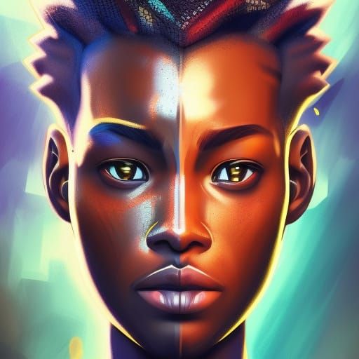 Striking Portrait of African Man in Hyperrealistic Style