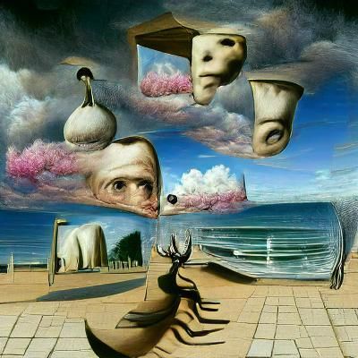 Surrealist Dreamscape with Melting Clocks
