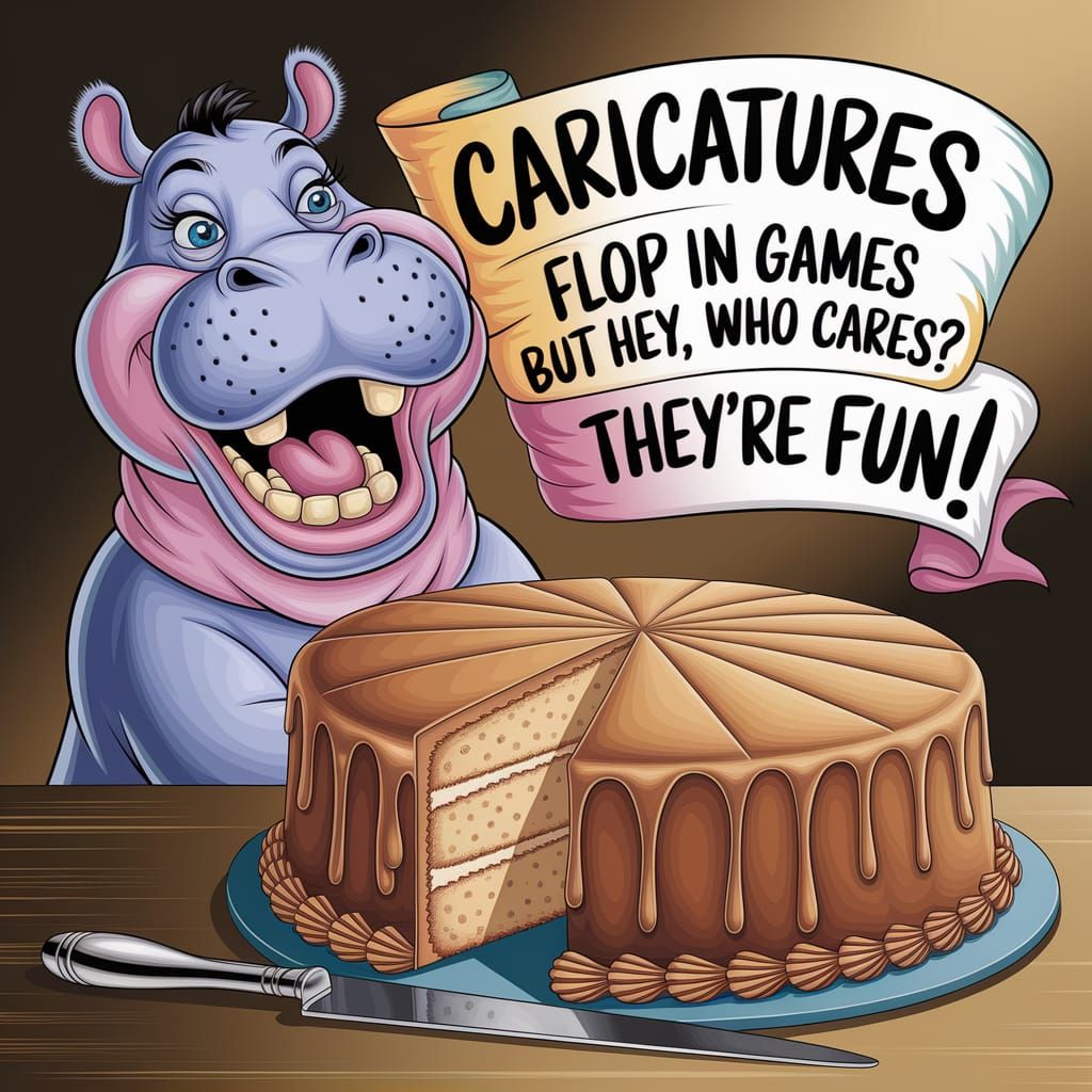 Happy Hippo's Whimsical Caricature Adventure
