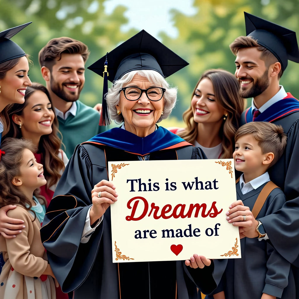 Elderly Graduate Celebrates University Degree