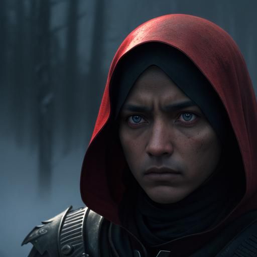 Melancholy Human Figure with Islamic Background