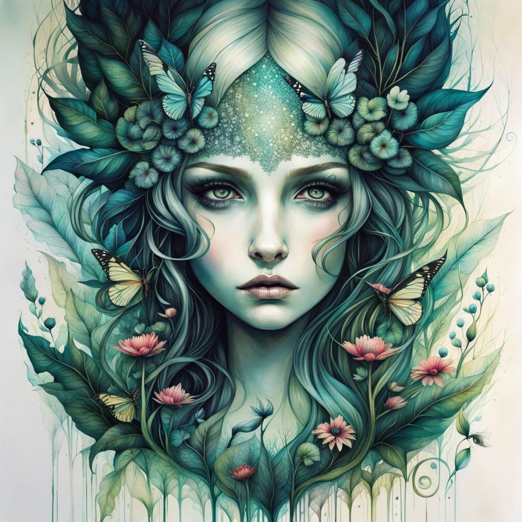 Lyrical Secret Garden in Art Brut Style