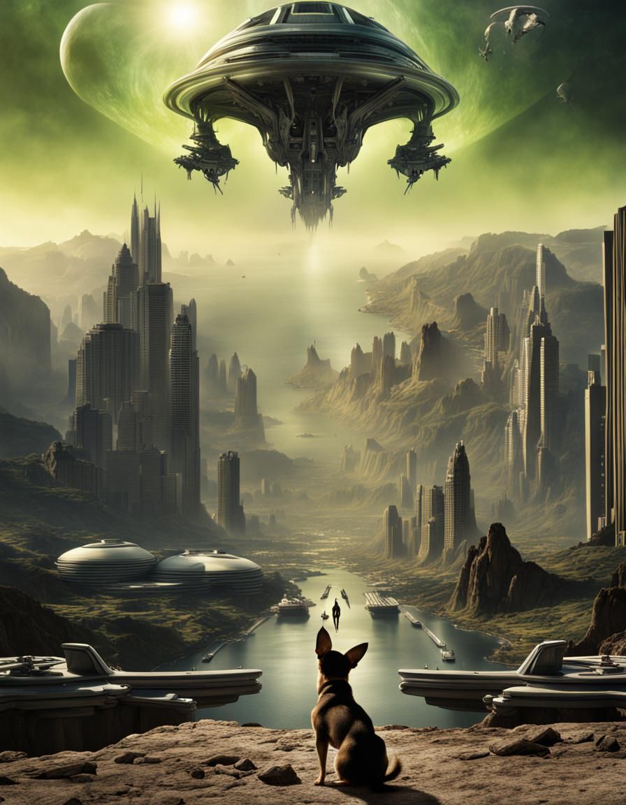 Chihuahua in Sci-Fi Movie Poster Art