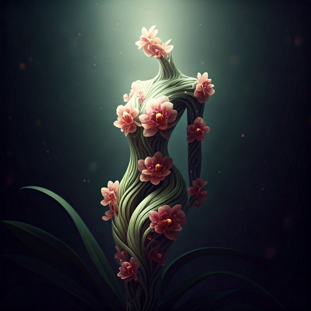 Ethereal Orchid Silhouette in Moody Lighting