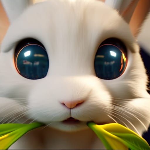 Adorable Chibi Easter Bunny in Detailed Digital Art