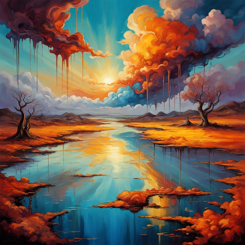 Surreal Melting Sky Transforms into a Vibrant Canvas