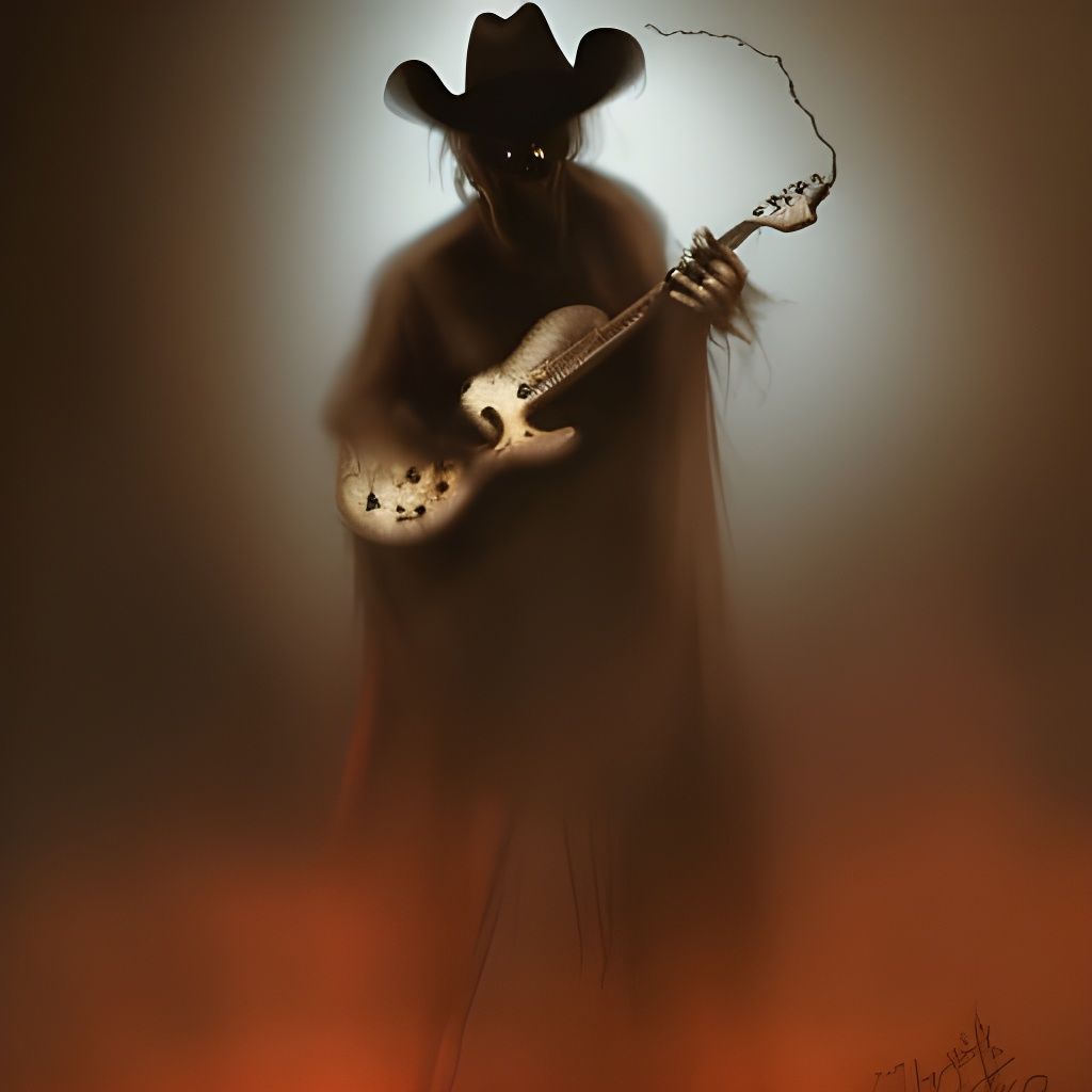 Eerie Ghosts Play Ghost Guitars in Cowboy Hats