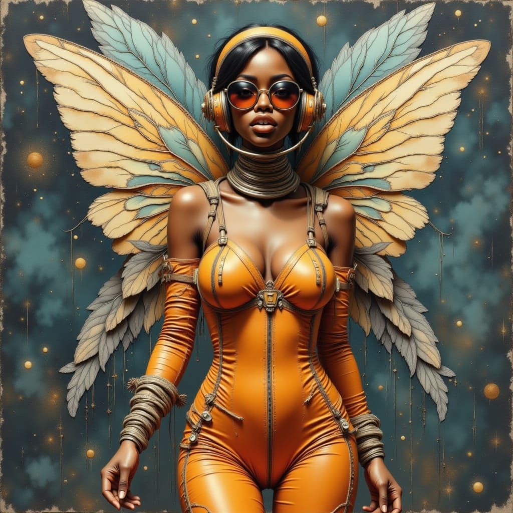 Futuristic 80s Traveler with DeLorean