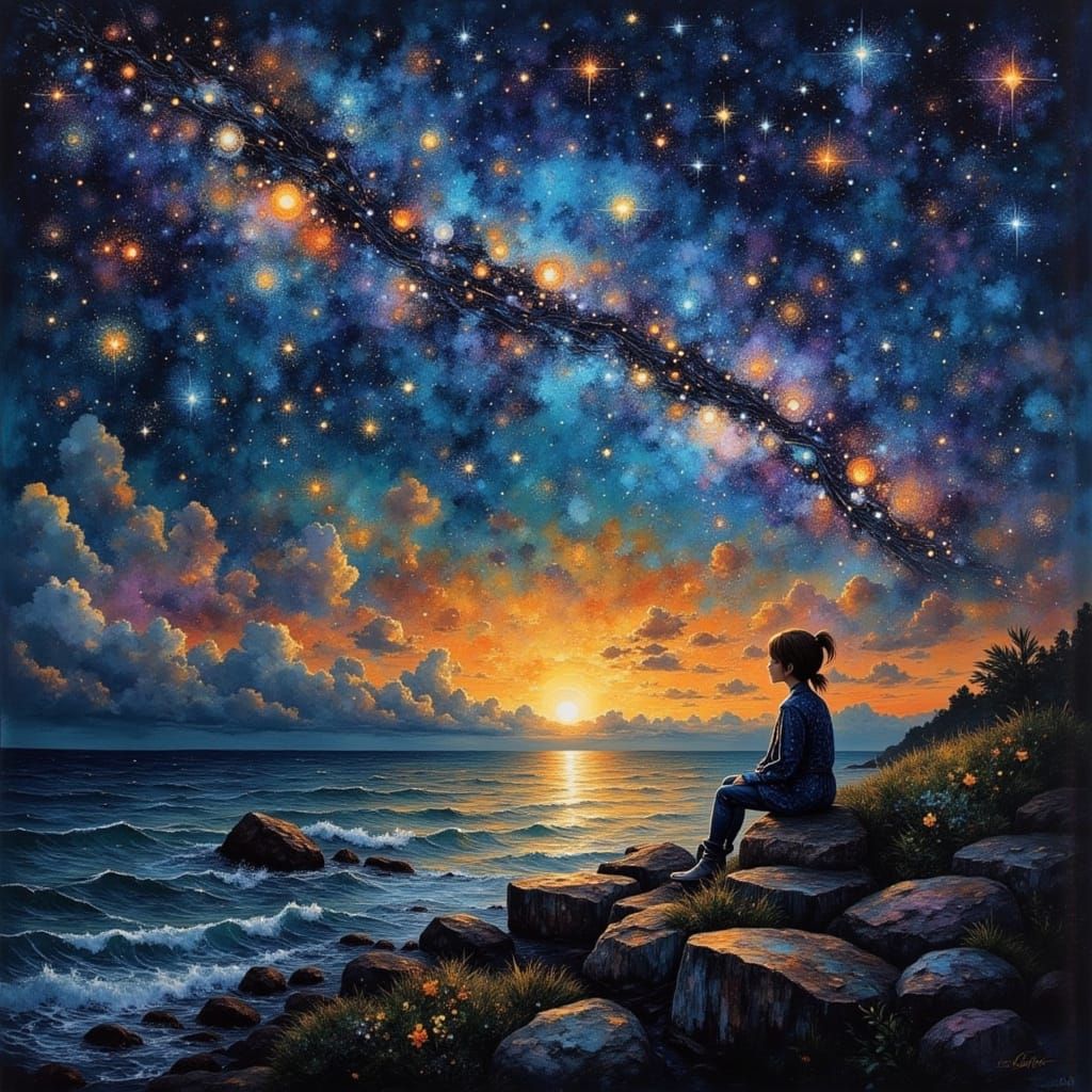 Refreshing Night Sky with Painterly Magic