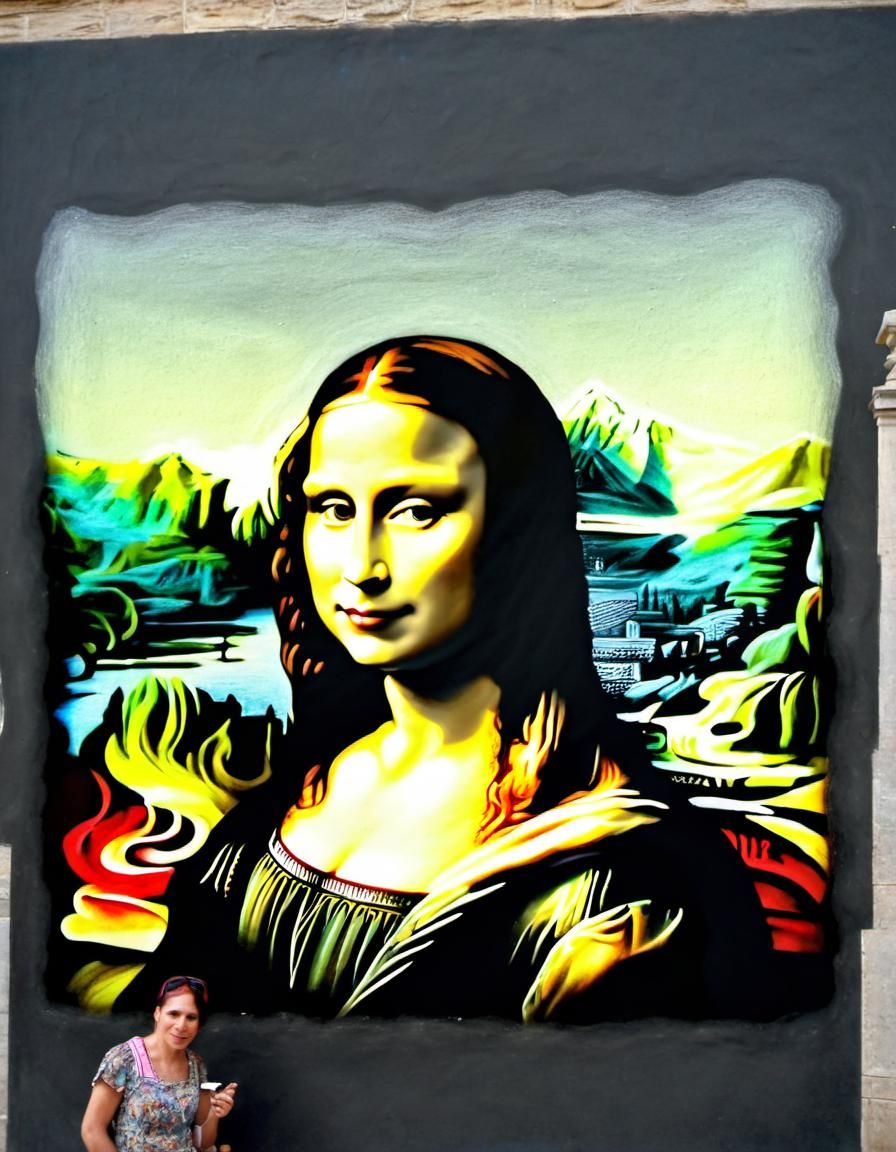 The Gioconda in chalk art