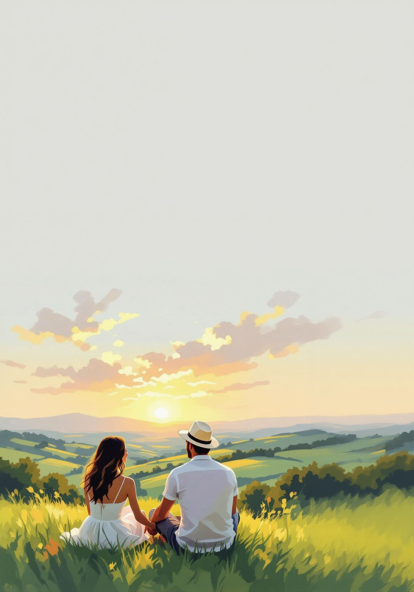 Couple Finds Happiness and Stability in Serene Landscape