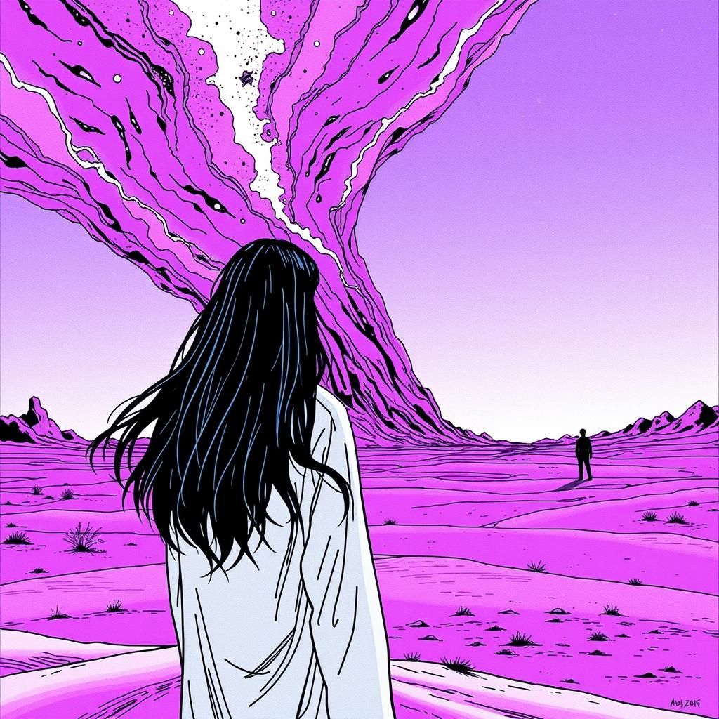 Ultraviolet Wasteland: A Minimalist Fantasy Illustration