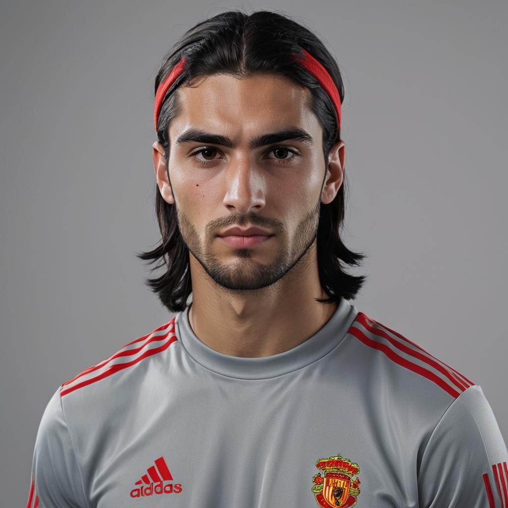 Detailed Portrait of Young Man with Headband