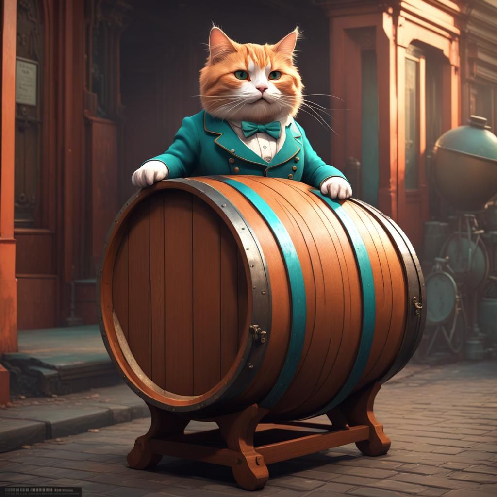 Victorian Cat Emerges: Hyperdetailed Concept Art