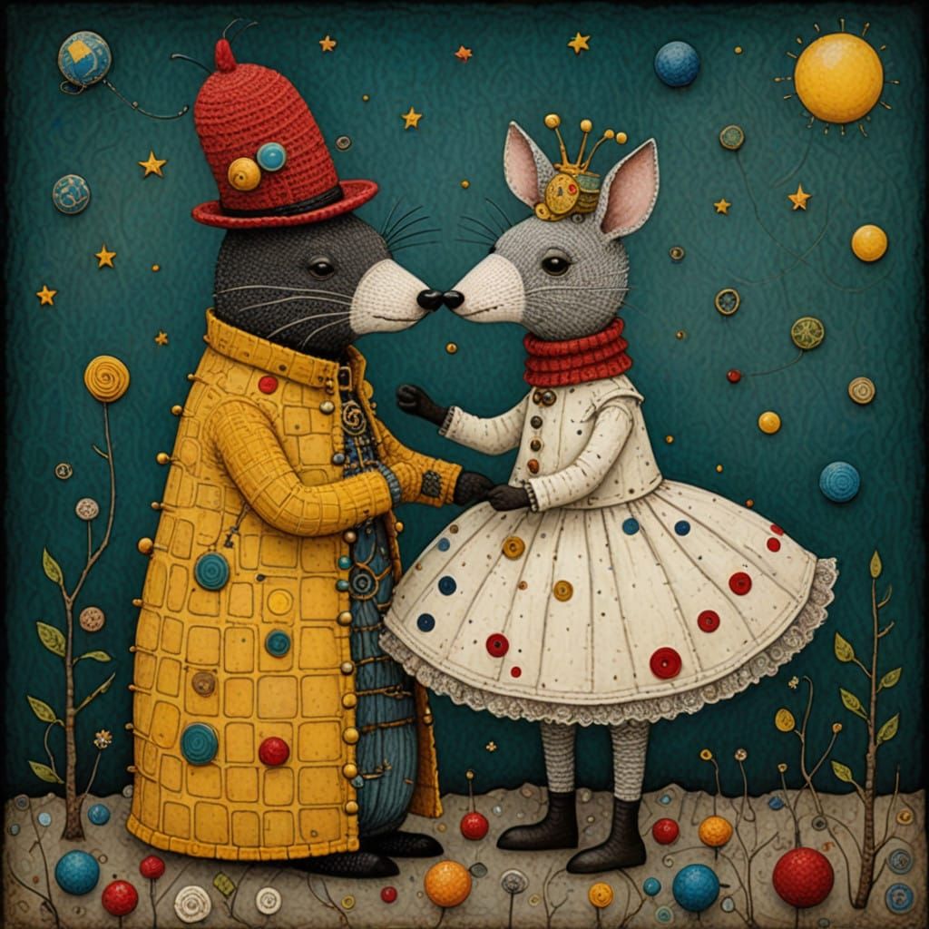 Vibrant Arctic Whimsy in Klimtpunk Style