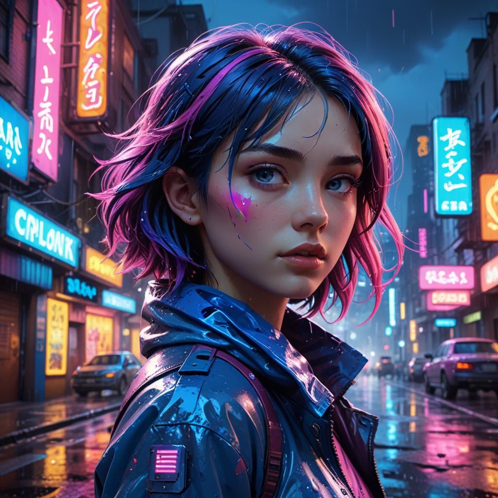 Vibrant Futuristic Cityscape in Studio Trigger Style