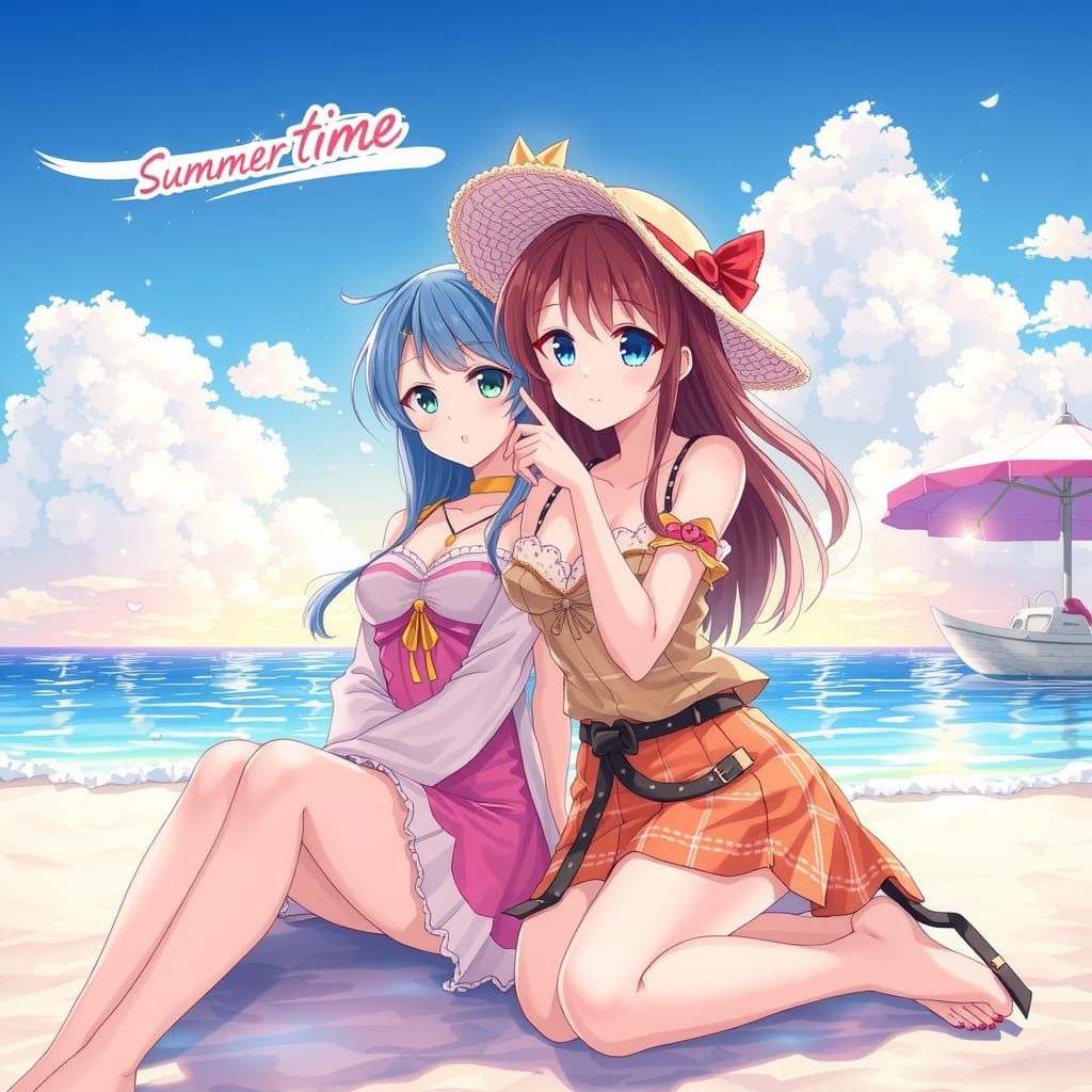 Beautiful Yuri Anime, summer time