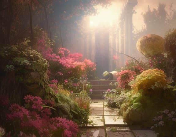 midday garden a masterpiece, 8k resolution, dark fantasy con...