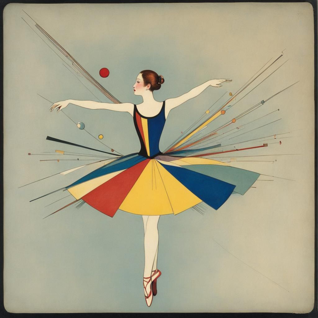 Kandinsky's Dancer: Vintage Photograph of Palucca Drawings