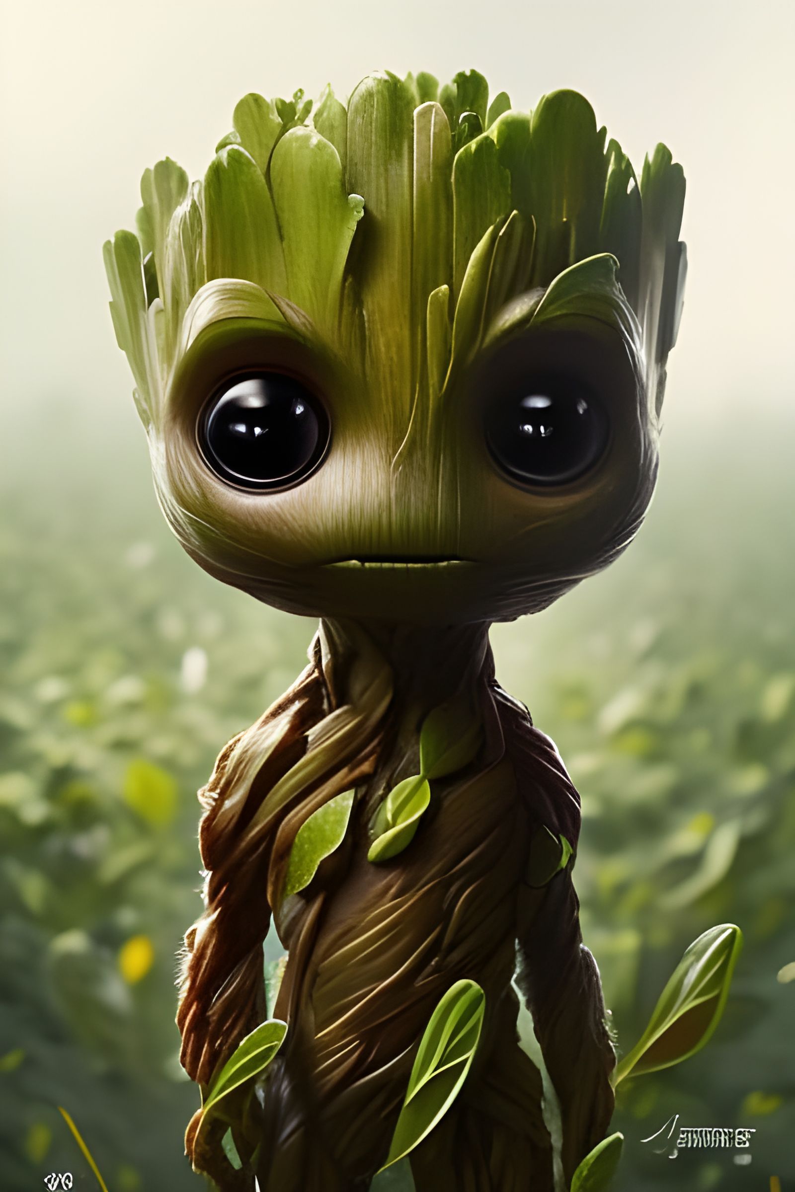 Chibi Fruit Creature in Digital Art Style