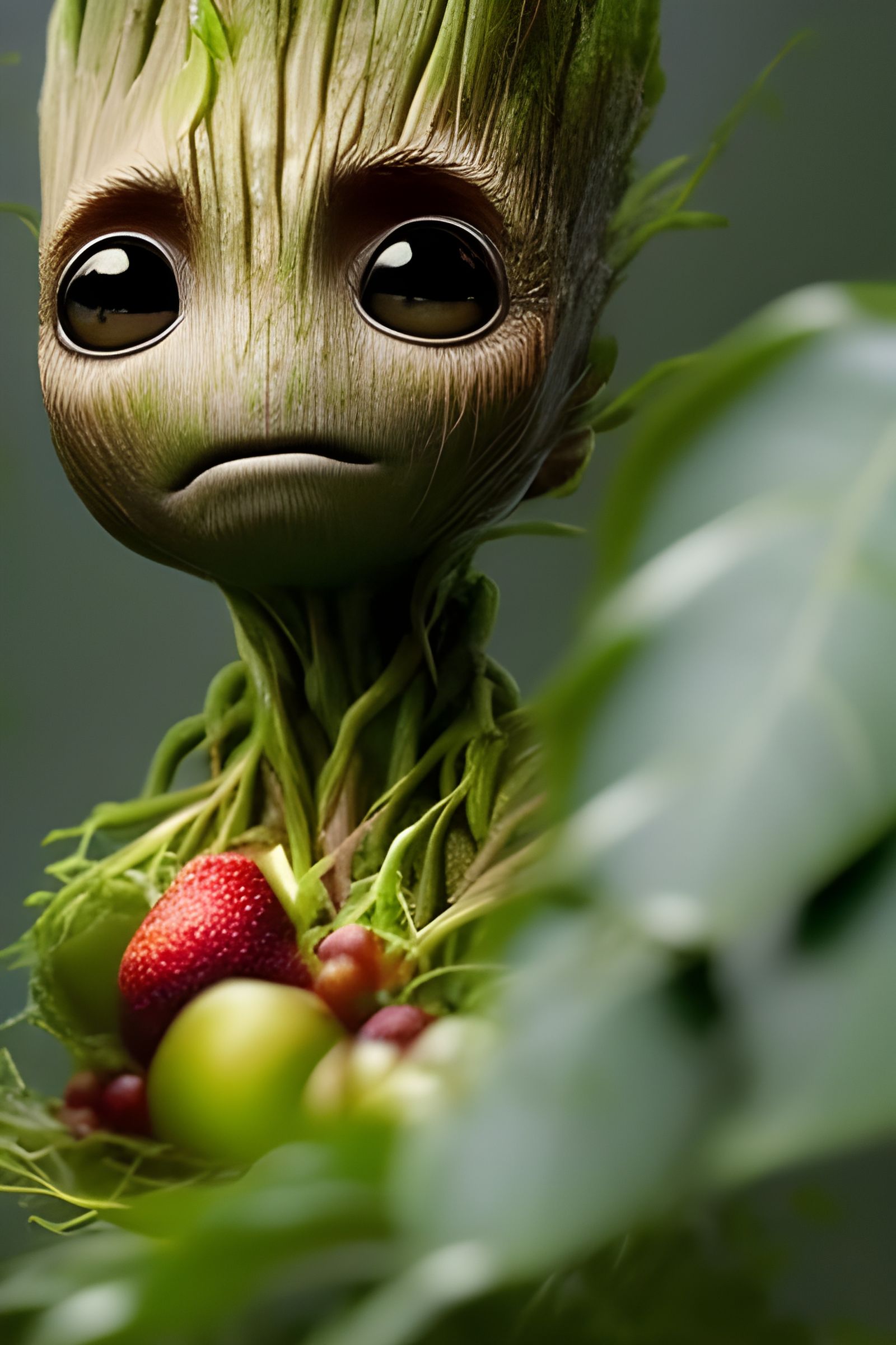 Fruit Creature in Chibi Style Digital Art