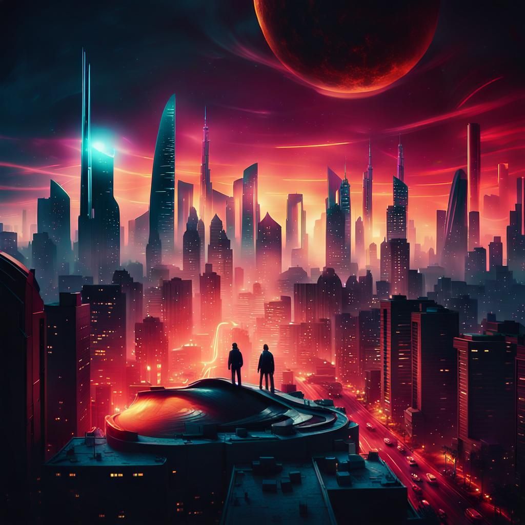 Futuristic City Hit by Epic Windstorm