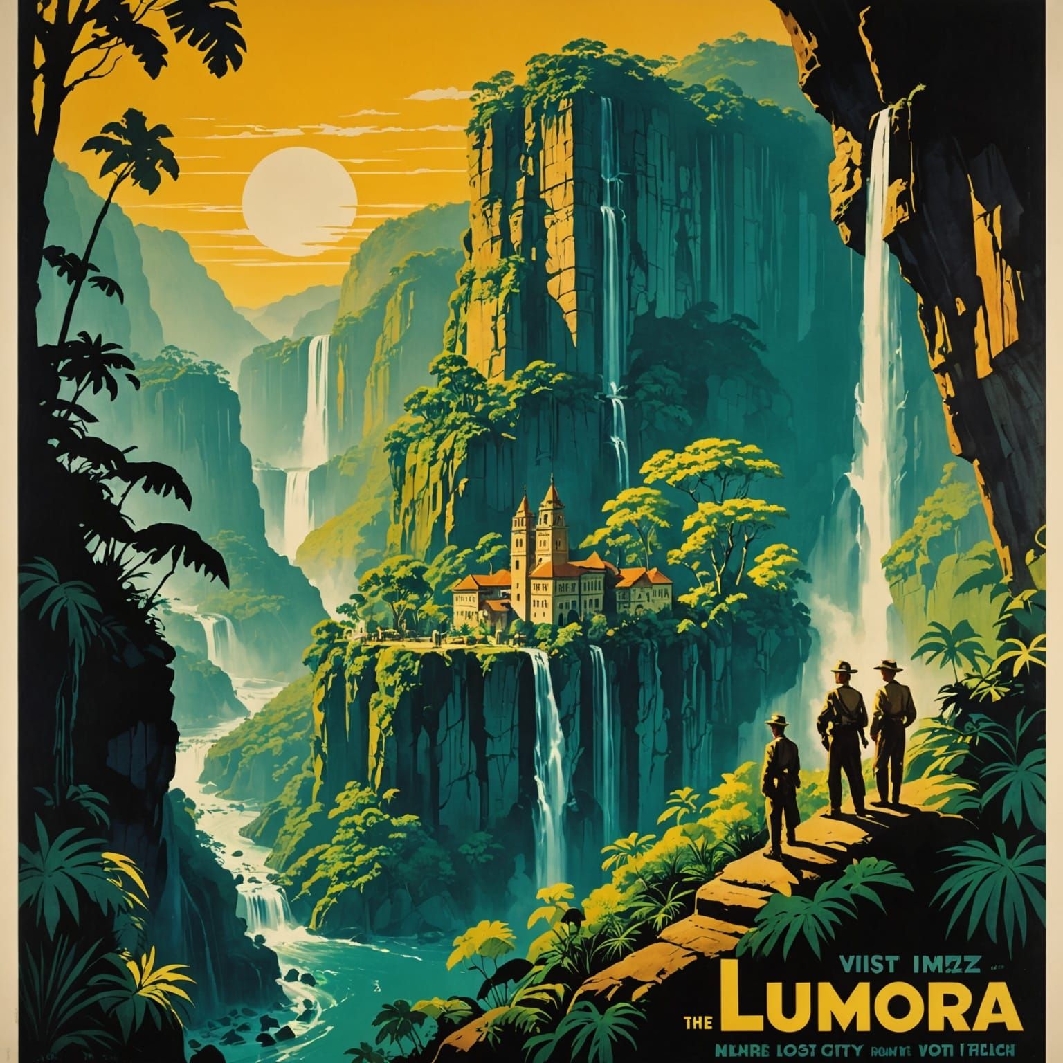 Retro Travel Poster: Lumora, The Lost City of Light
