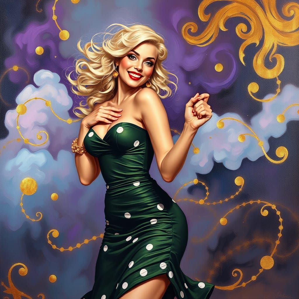 Rockabilly Goddess in a Dreamlike Dance