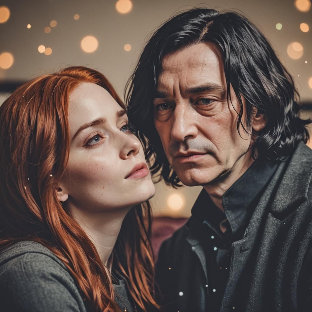 Lily Evans and Severus Snape Share a Kiss