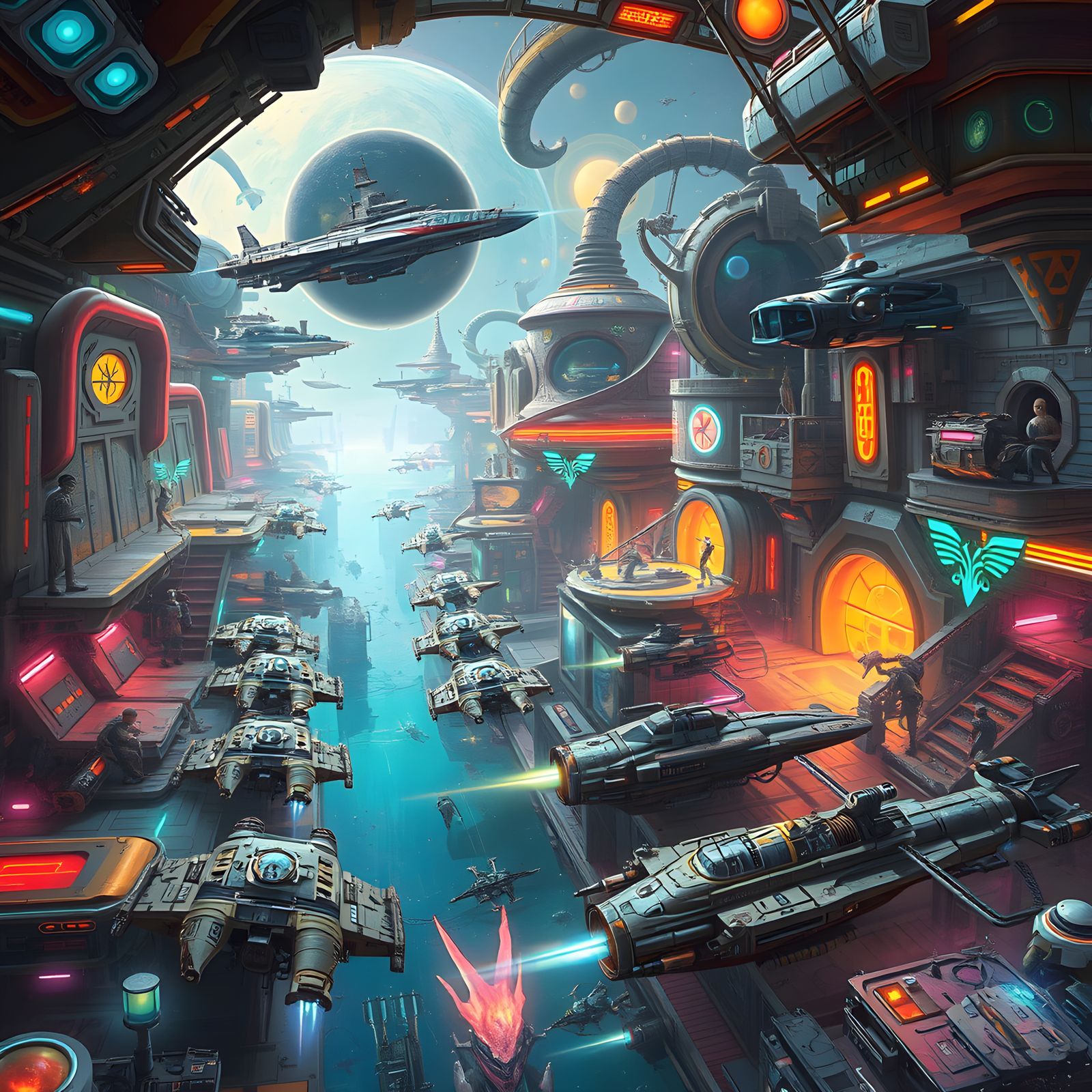 Space Station Fuel Stop for Alien Vehicles