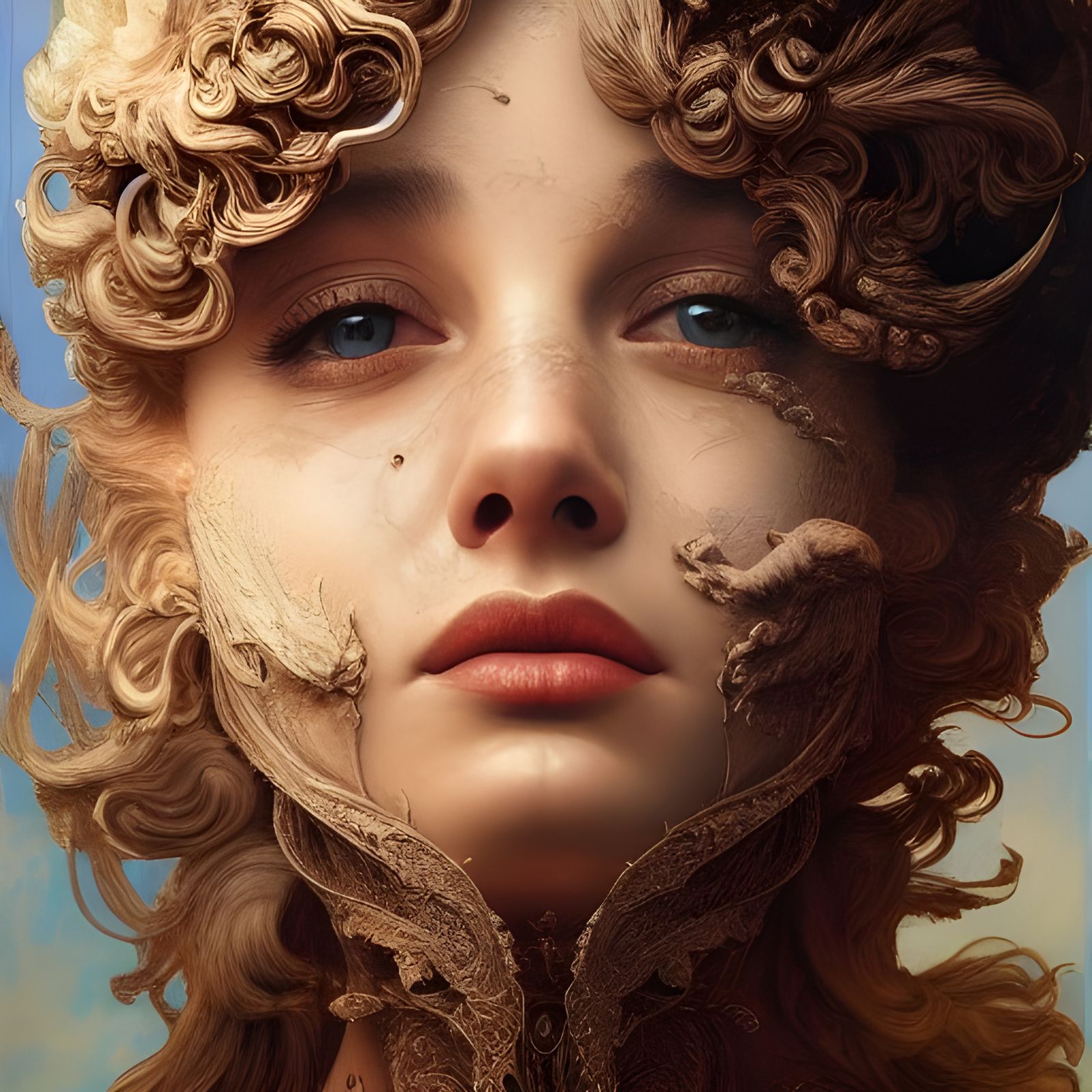 Intricate Rococo Portrait of Venus in Cyberpunk Style