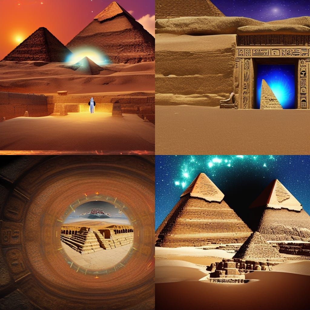 Wormhole of Ancient Civilizations: Holographic Illustration