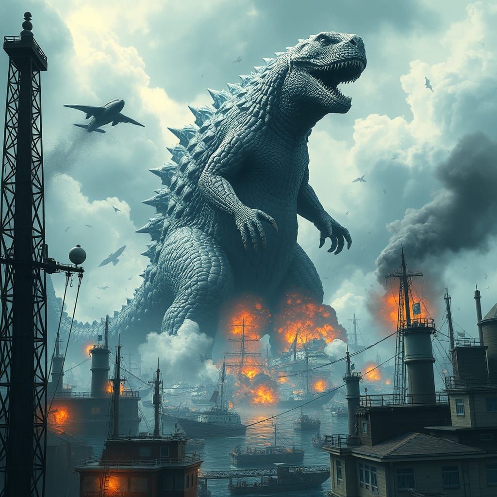 Tokyo Bay Devastated by Colossal Kaiju