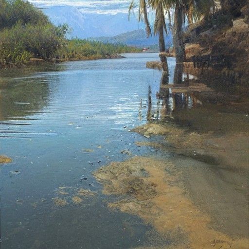 Water in Oil Painting Style
