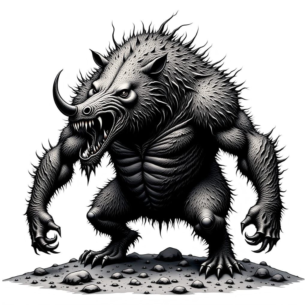 Giant Armored Mole-Monster Illustration