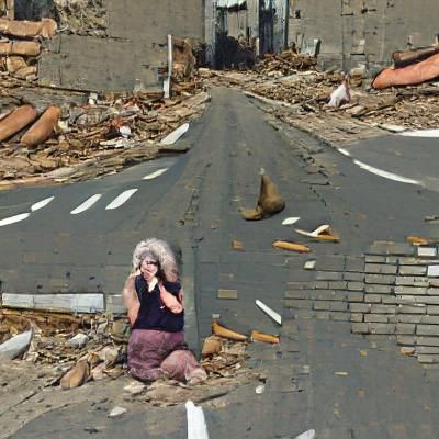 Apocalyptic Nose-Picker: An Eccentric Urban Scene