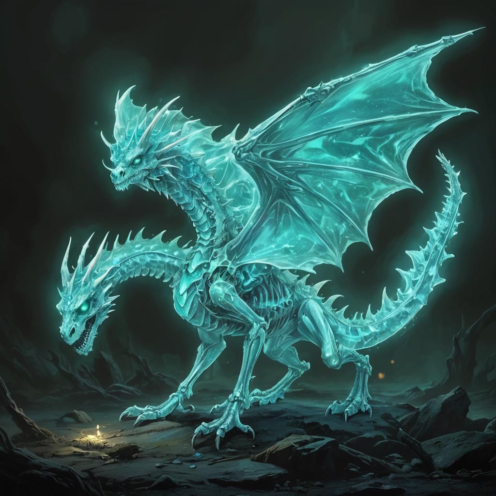 Undead Dragon Concept Art in Dark Fantasy Style