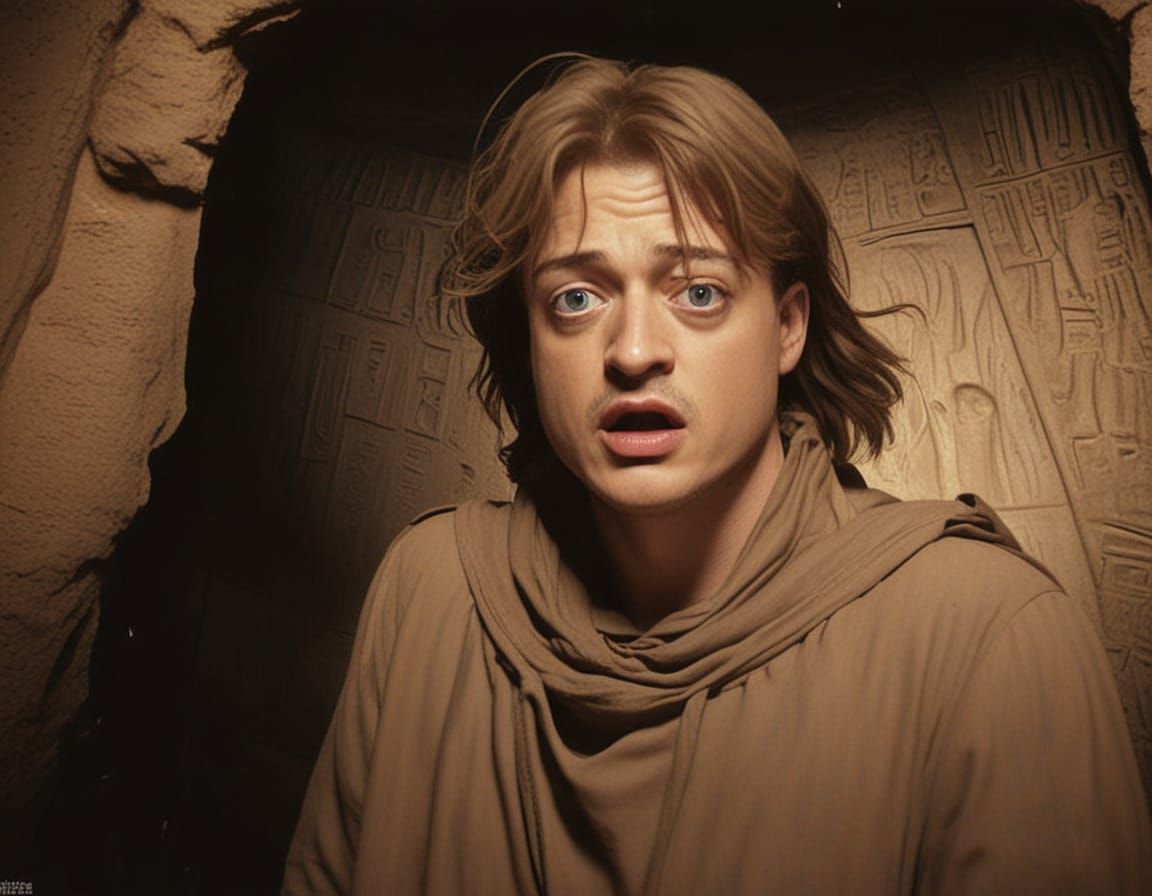 High-Contrast Photorealistic Portrait of Rick O'Connell in E...