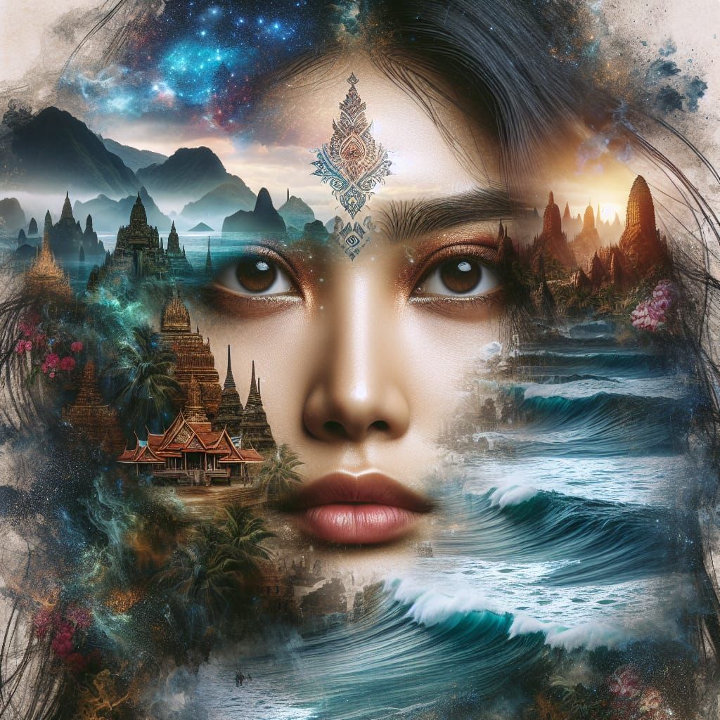 Triple exposure, from the ocean to the city to the mountains