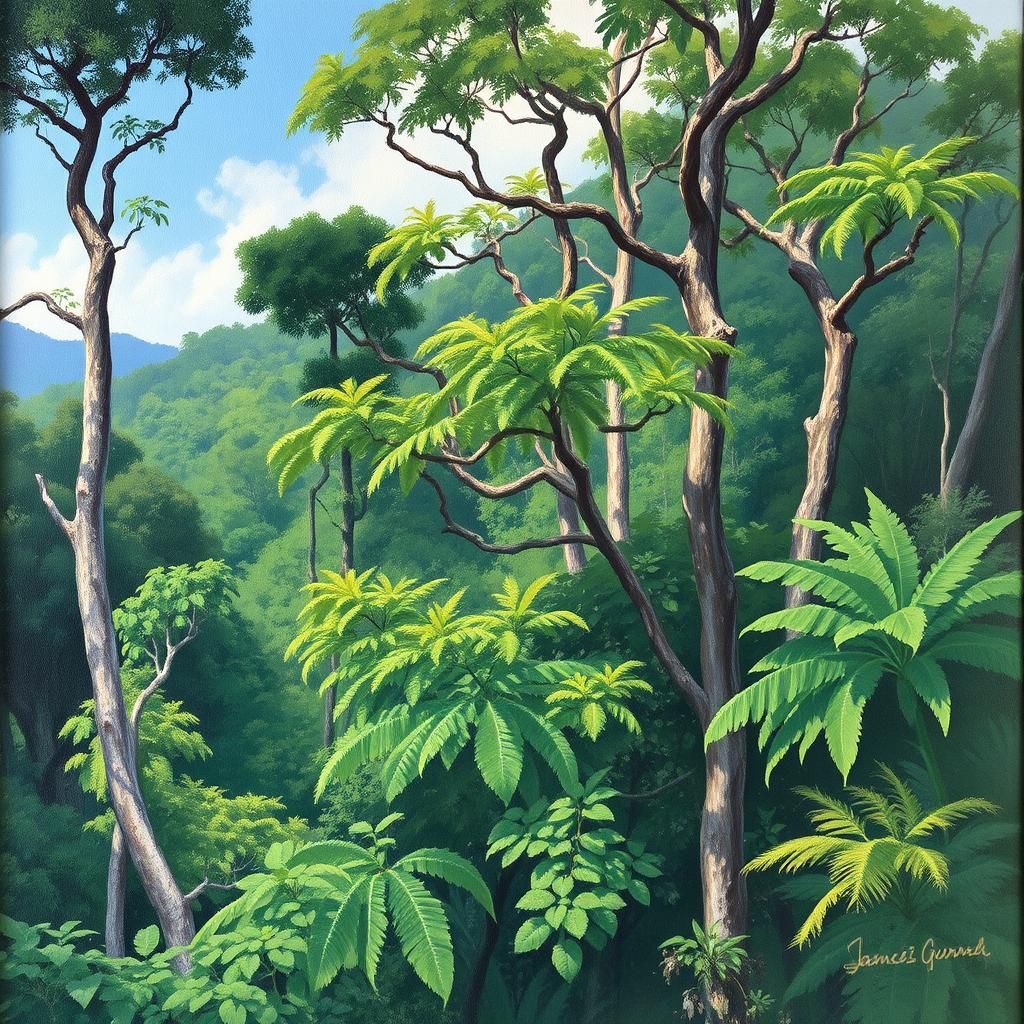 Monteverde Cloud Forest Reserve as Oil Painting
