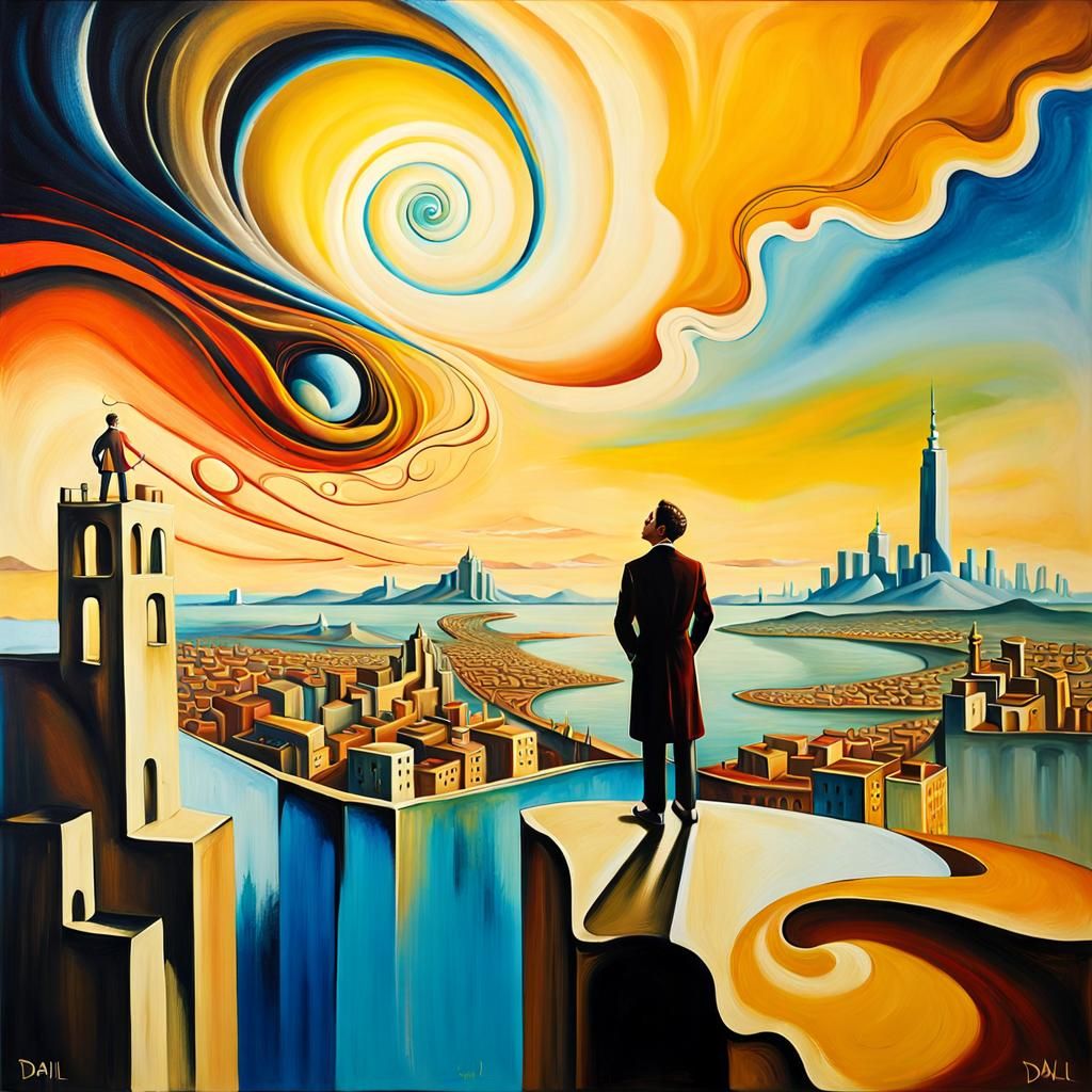 Dreamlike Cityscape in Fauvist Expressionism Style