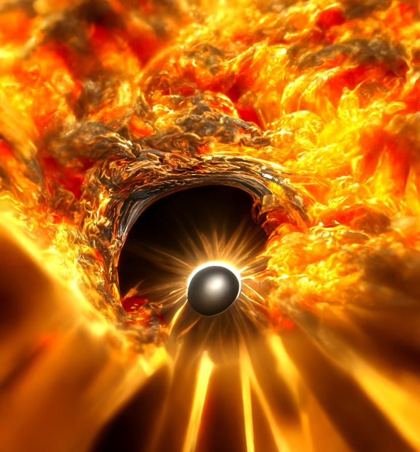 Sun Imploding into Black Hole Portal: Photorealistic Digital...