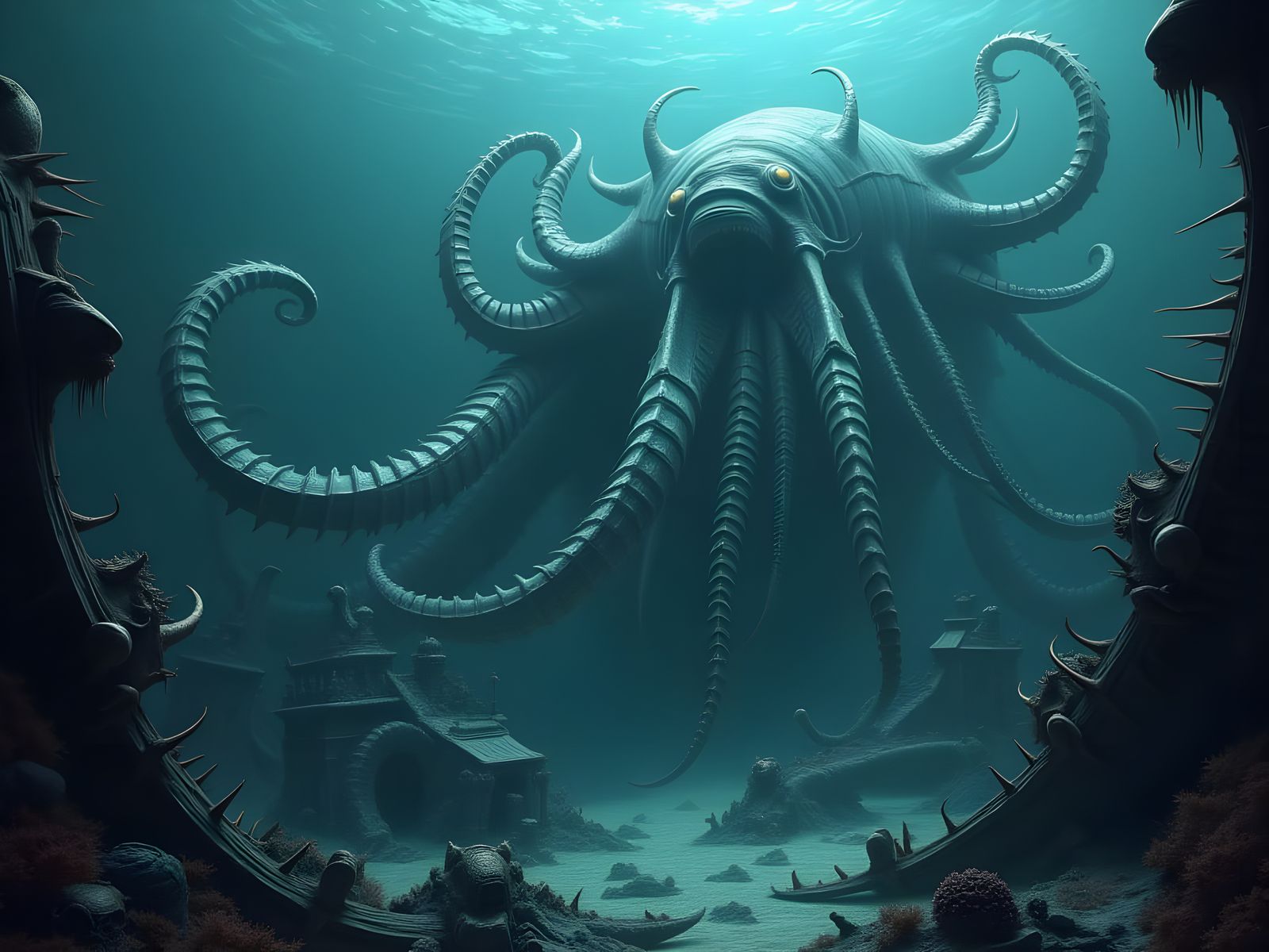 Monstrous Kraken Reigns Over Ancient Shipwrecked Temple